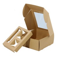 Recyclable kraft paper box with clear window soap box with custom logo and design