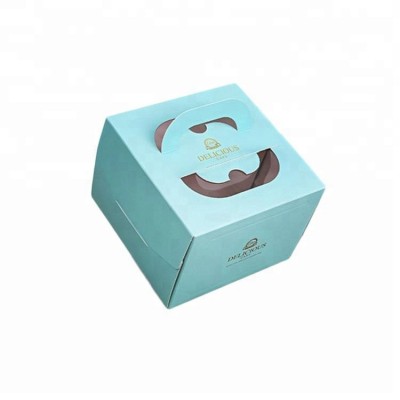 Wholesale Food Grade Paper Cake Bakery Package Box with Cut Out Window