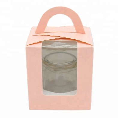 Cupcake wrapper pure color window glass paper mousse cake box wood chaff cup pudding bottle party decoration