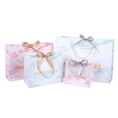 China Manufactures Small White Luxury Carrier Wedding Custom Logo Printed Paper Gift Bag With Handle