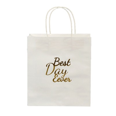 Customized White kraft gift craft paper shopping Bags for sale